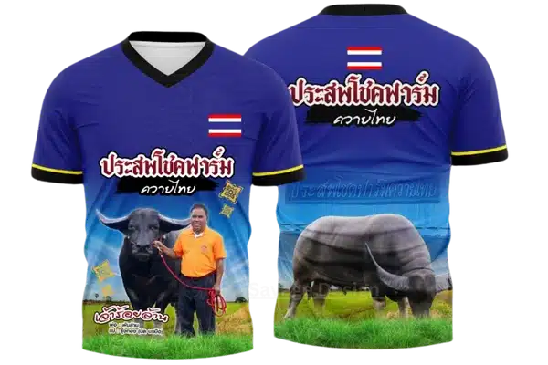 เสื้อพิมพืลายฟาร์มประสพโชคฟาร์ม