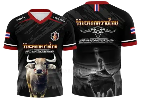เสื้อพิมพ์ ลายฟาร์มวิริยะคอกควายไทย