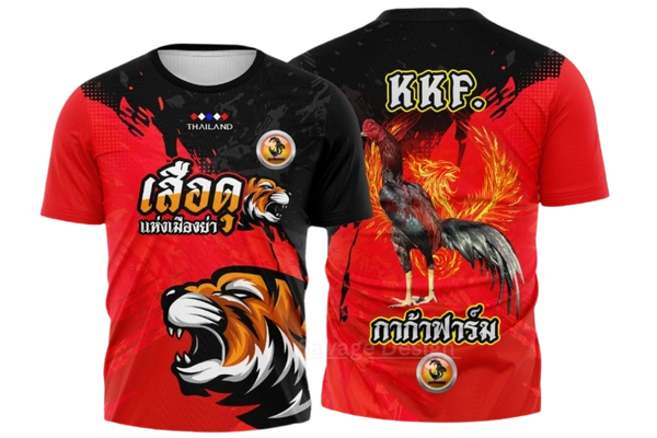 เสื้อพิมพ์ ลายกาก้าฟาร์มไก่ชน