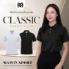 MAWIN เสื้อโปโลสีดำ-ขาว Classic ใส่ได้ทั้งผู้ชายและผู้หญิง