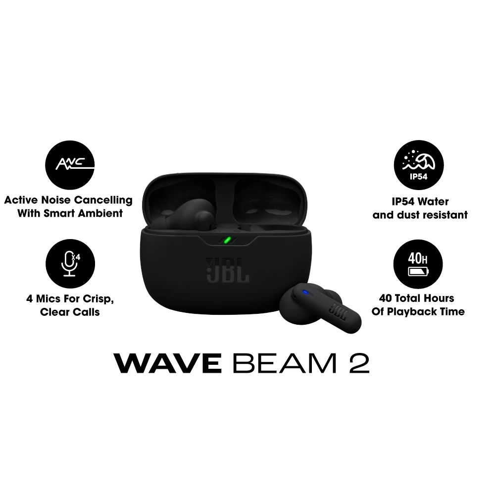 JBL Wave Beam 2 หูฟังไร้สายมาพร้อมเสียง JBL Pure Bass และเทคโนโลยี Active Noise Cancelling พร้อมSmart Ambient ปรับเสียง JBL Wave Beam 2 หูฟังไร้สายมาพร้อมเสียง JBL Pure Bass และเทคโนโลยี Active Noise Cancelling พร้อมSmart Ambient ปรับเสียง